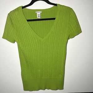 Green Short Sleeve Golf Sweater